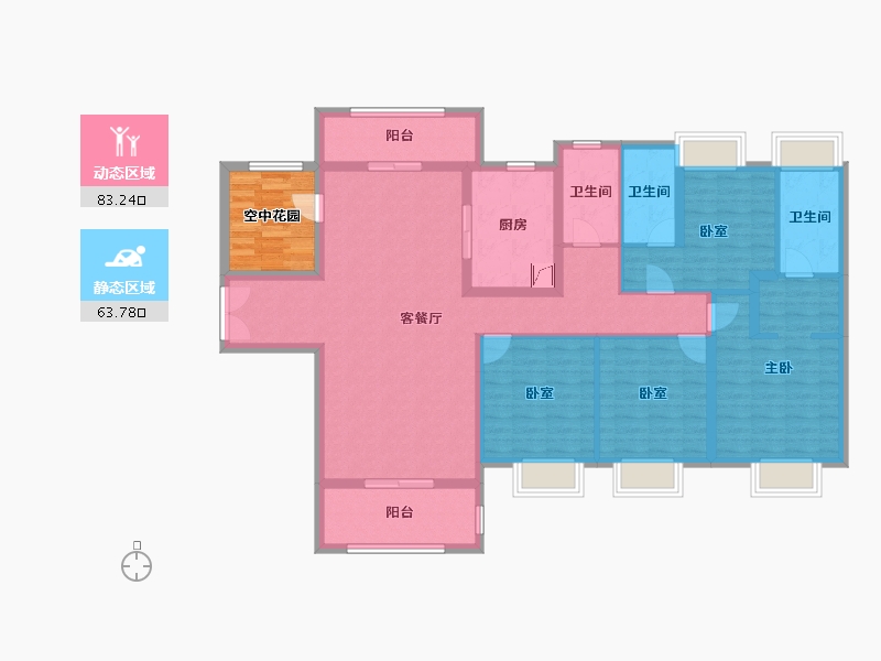 广东省-江门市-新会保利西海岸-138.24-户型库-动静分区