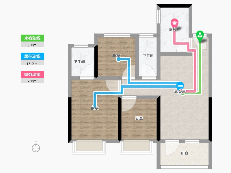 湖北省-鄂州市-紫菱东岸-80.00-户型库-动静线