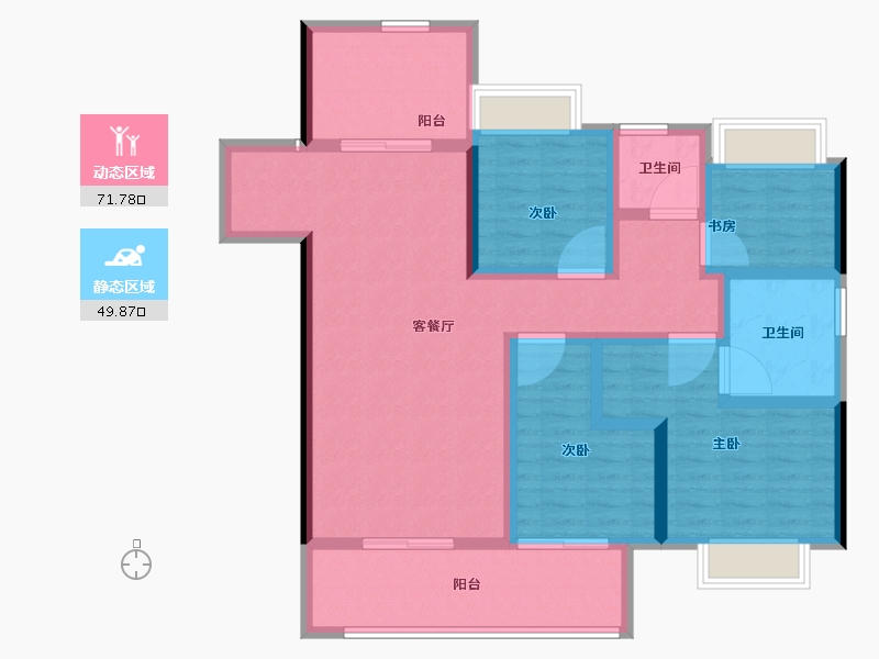 湖北省-鄂州市-鄂州吾悦广场-108.00-户型库-动静分区