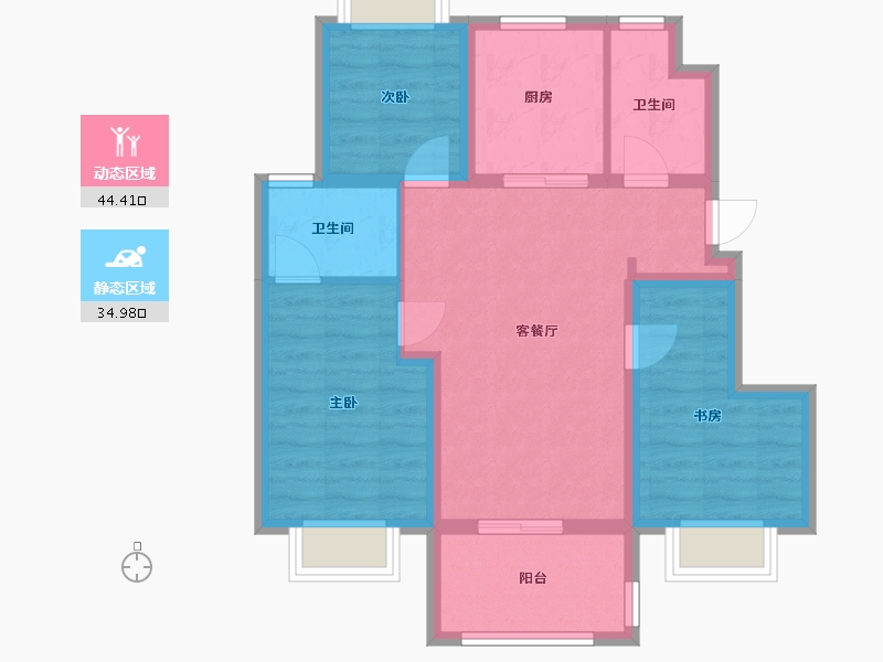 上海-上海市-中铁建花语江南-70.21-户型库-动静分区