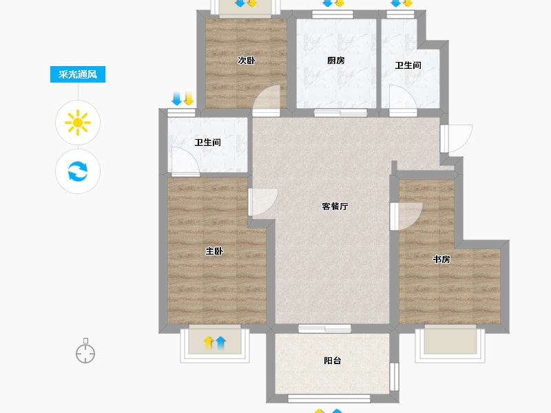 上海-上海市-中铁建花语江南-70.21-户型库-采光通风