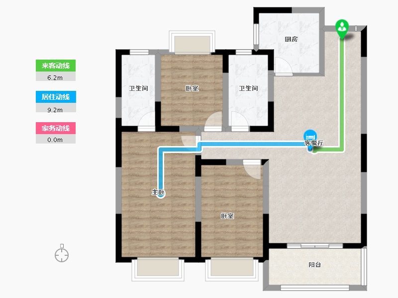 河南省-平顶山市-建昌城市花园-104.90-户型库-动静线