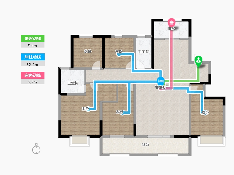 河南省-安阳市-建业凤凰城北岸-145.80-户型库-动静线