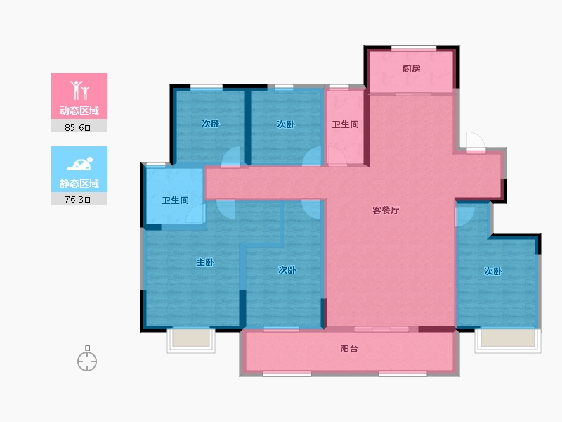 河南省-安阳市-建业凤凰城北岸-145.80-户型库-动静分区