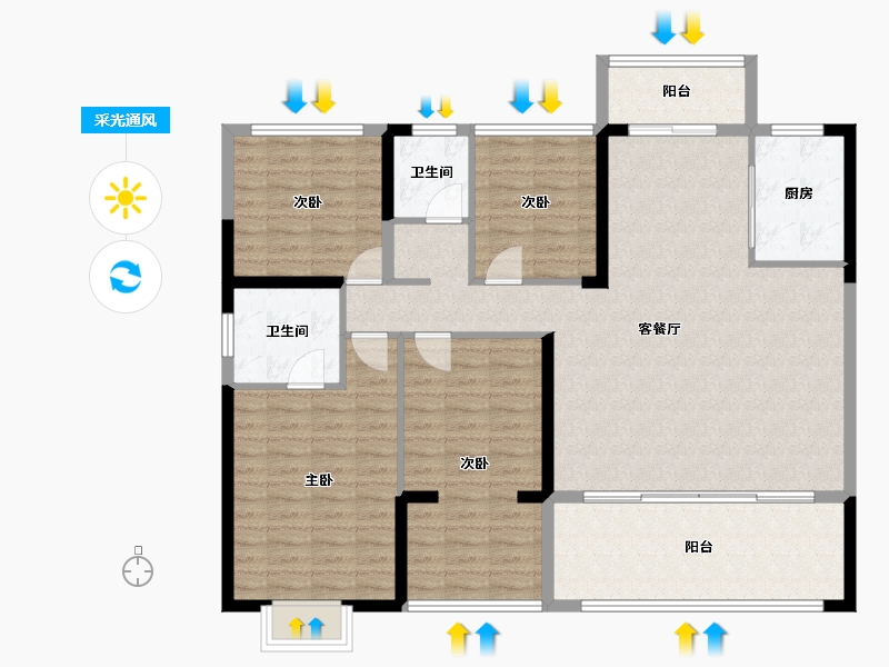 湖南省-怀化市-建鸿达鸿都-128.80-户型库-采光通风