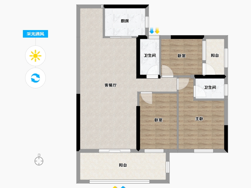 广东省-惠州市-华林苑-93.00-户型库-采光通风