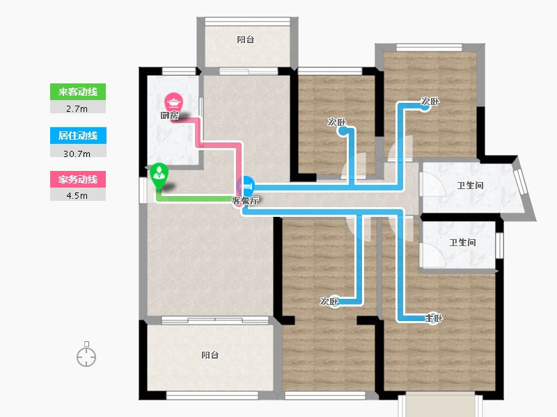 湖南省-怀化市-建鸿达鸿都-102.36-户型库-动静线