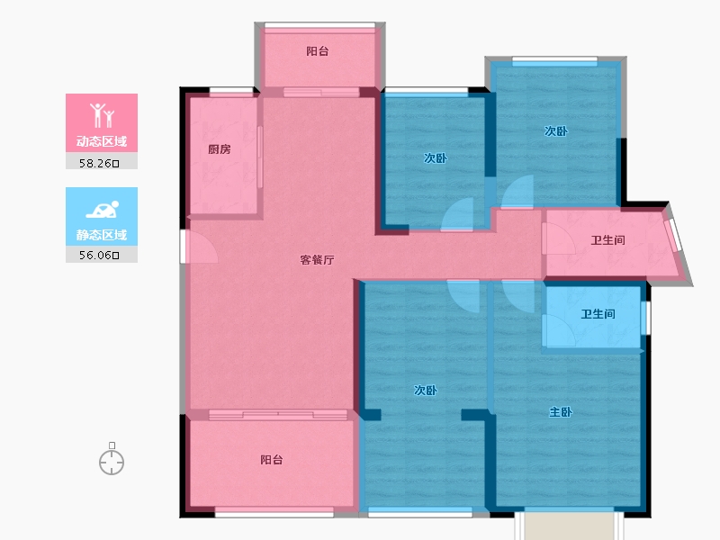 湖南省-怀化市-建鸿达鸿都-102.36-户型库-动静分区