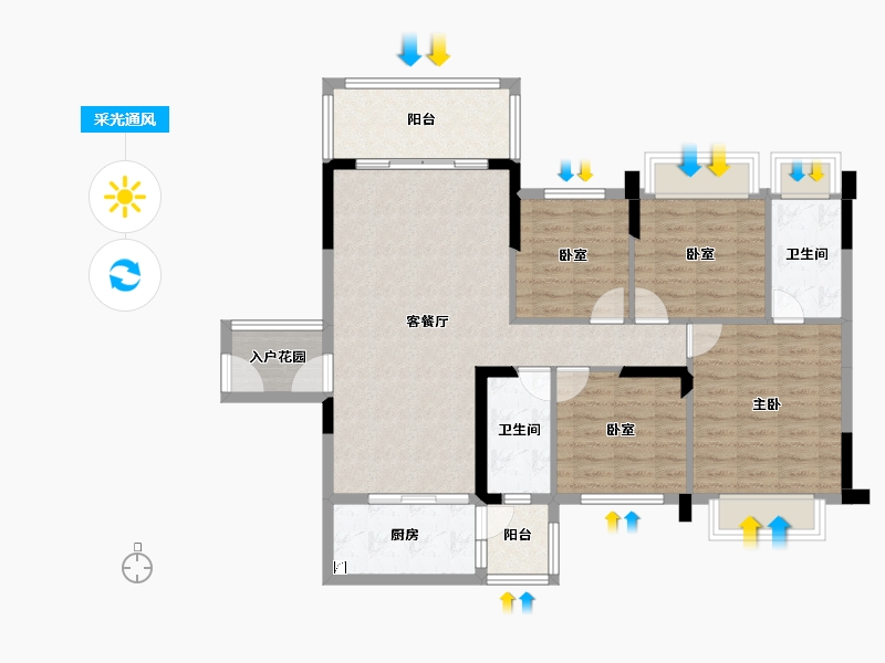 广东省-韶关市-南雄大福国际名城-101.94-户型库-采光通风