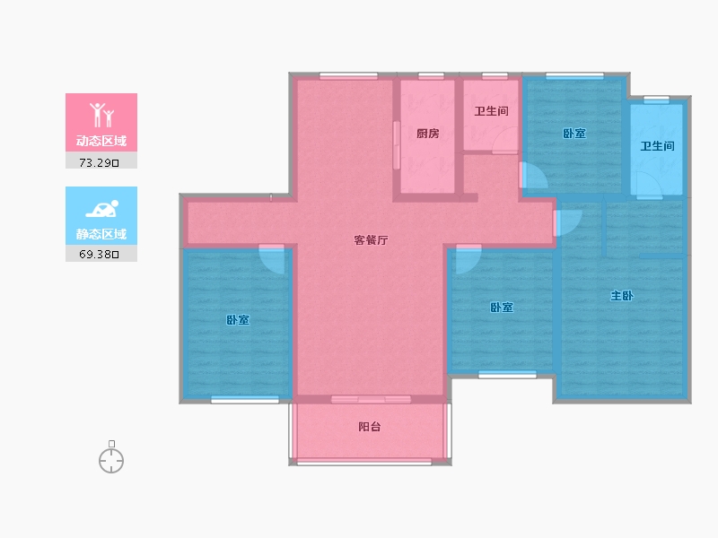 陕西省-渭南市-山水观园-127.20-户型库-动静分区