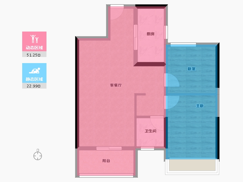 湖北省-鄂州市-融创澜岸大观-66.40-户型库-动静分区