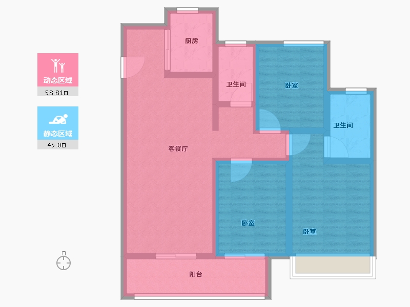 湖北省-鄂州市-金地城与城艺境-92.01-户型库-动静分区