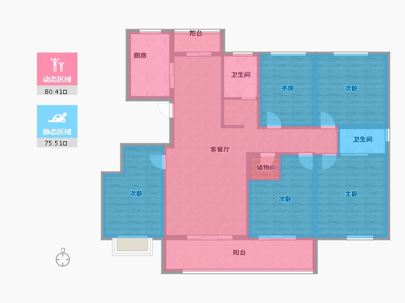 安徽省-池州市-伊美·城市首府-139.52-户型库-动静分区