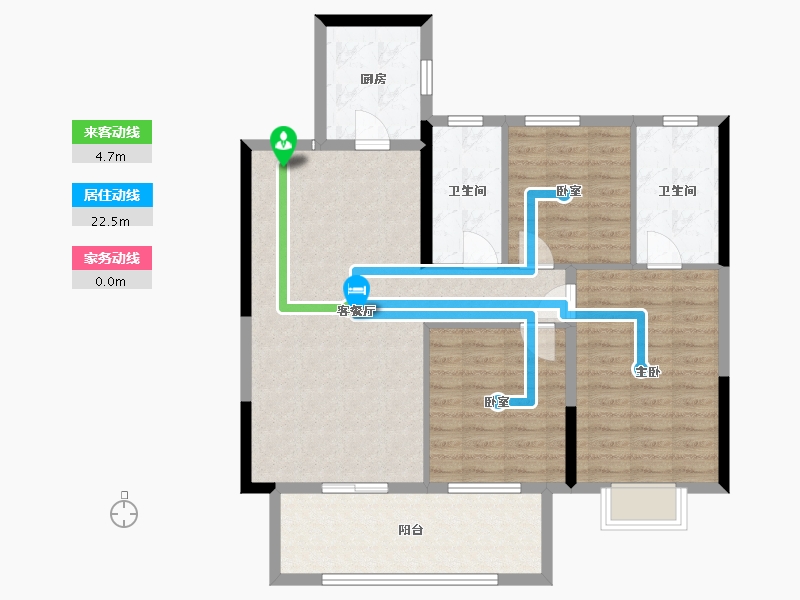 湖北省-黄石市-公园壹号院-98.48-户型库-动静线