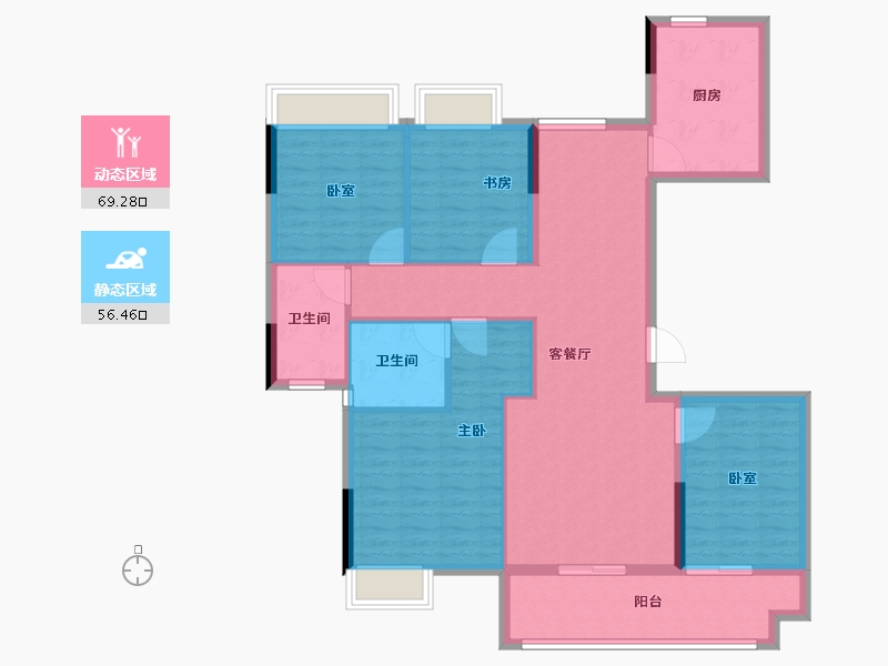 湖北省-鄂州市-融创澜岸大观-113.60-户型库-动静分区