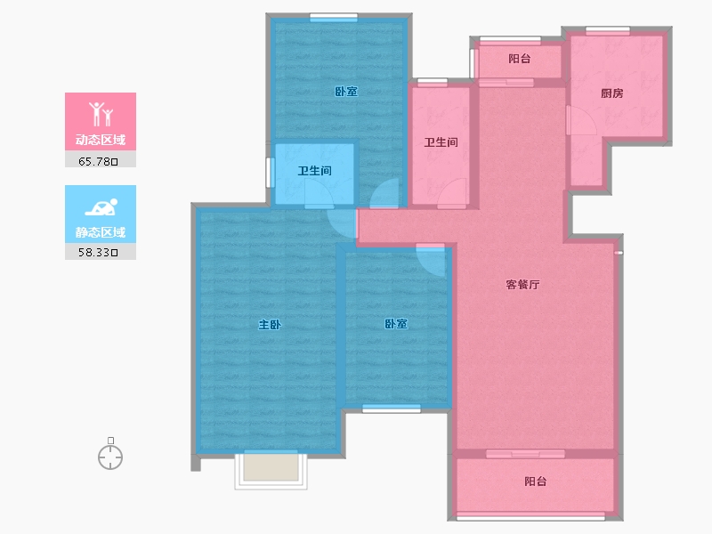 陕西省-渭南市-香山府-111.23-户型库-动静分区