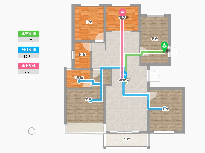 浙江省-湖州市-保利堂悦-95.91-户型库-动静线