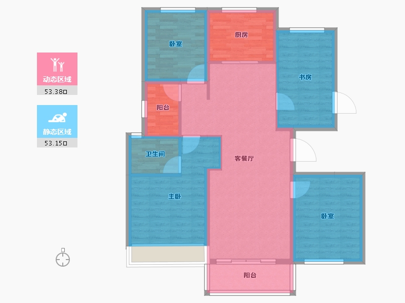 浙江省-湖州市-保利堂悦-95.91-户型库-动静分区