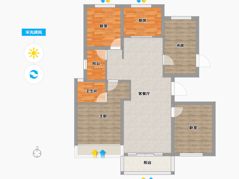 浙江省-湖州市-保利堂悦-95.91-户型库-采光通风