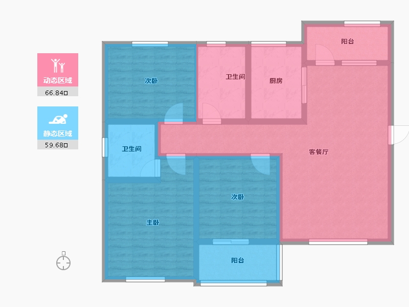 河南省-安阳市-旺龙荣盛华府-112.80-户型库-动静分区