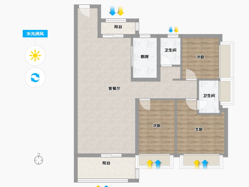 广东省-揭阳市-幸福里二期-100.00-户型库-采光通风