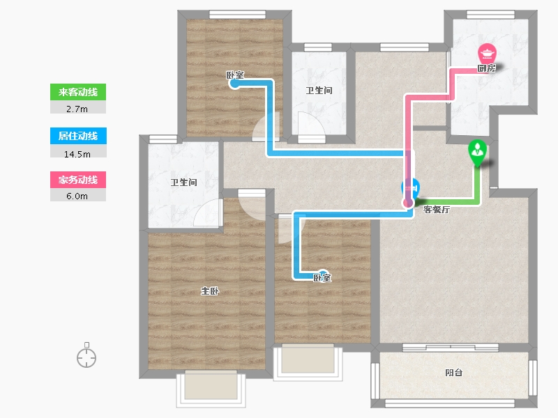 陕西省-渭南市-香山府-93.66-户型库-动静线