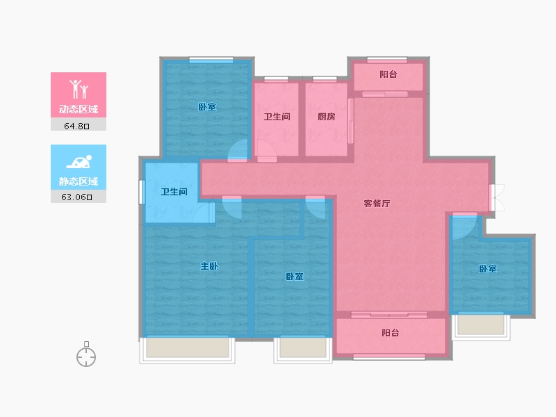 河南省-漯河市-​山水状元府-113.61-户型库-动静分区