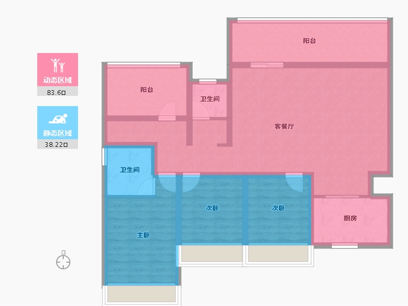 贵州省-毕节市-明郡公园里-107.70-户型库-动静分区