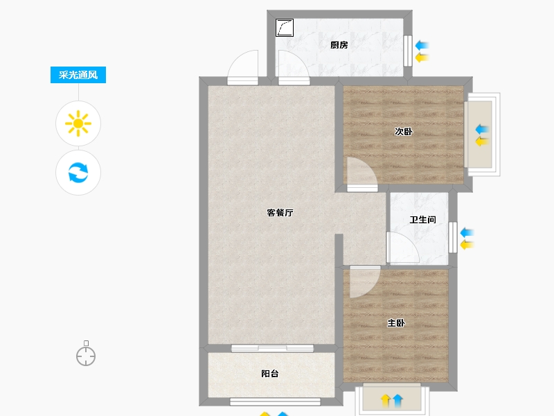 河北省-廊坊市-早安北京-72.80-户型库-采光通风