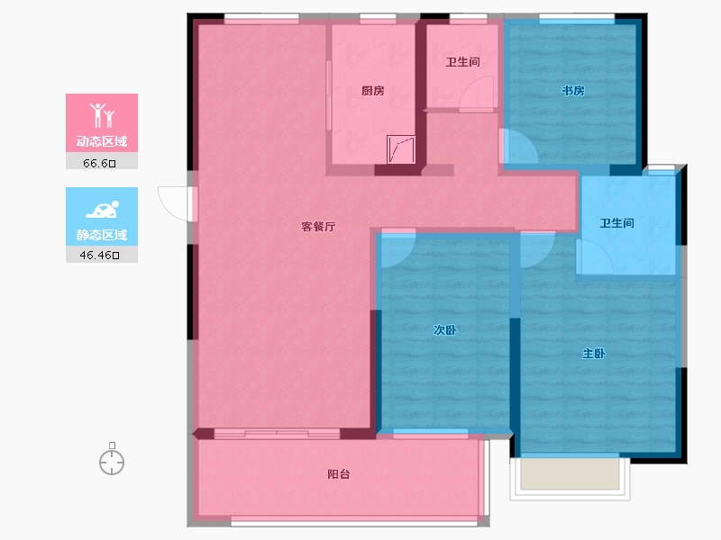 安徽省-蚌埠市-拓基鼎元府邸-100.44-户型库-动静分区