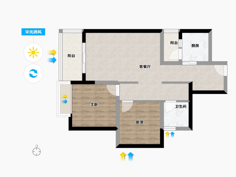 广西壮族自治区-百色市-德能盛世靖城-64.62-户型库-采光通风