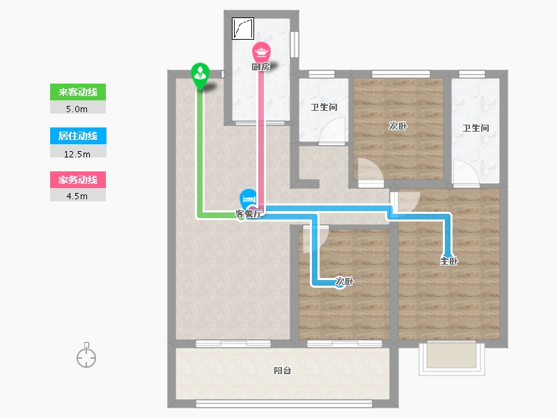 山西省-忻州市-荣盛秀容府-85.89-户型库-动静线