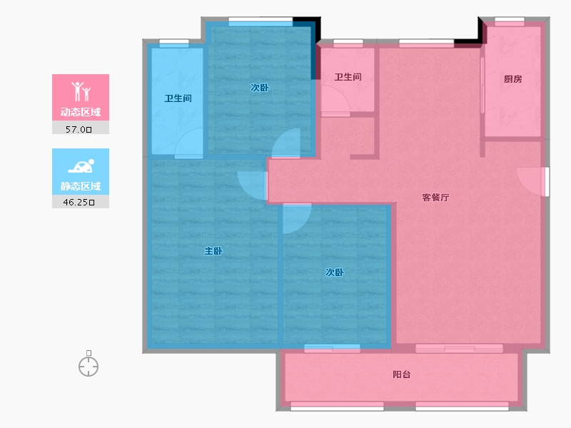 安徽省-蚌埠市-璀璨华城-93.67-户型库-动静分区