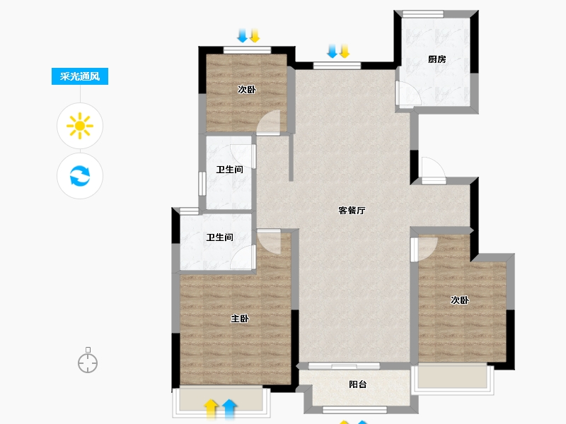 河南省-安阳市-嘉洲秀悦-97.00-户型库-采光通风