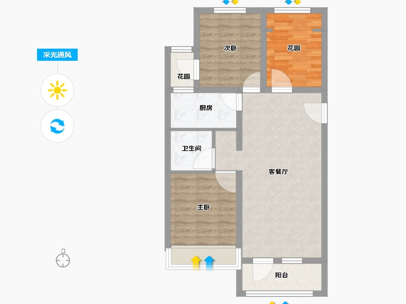 河北省-廊坊市-早安北京-70.41-户型库-采光通风