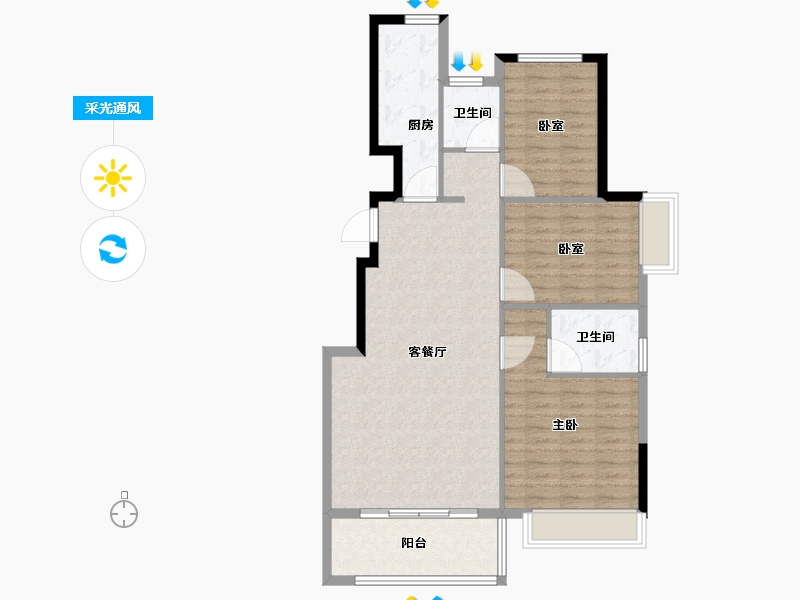 山东省-菏泽市-国璟府-94.00-户型库-采光通风