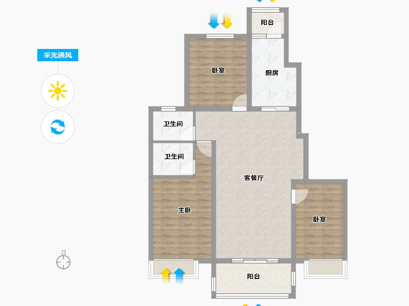 山东省-菏泽市-国璟府-99.99-户型库-采光通风