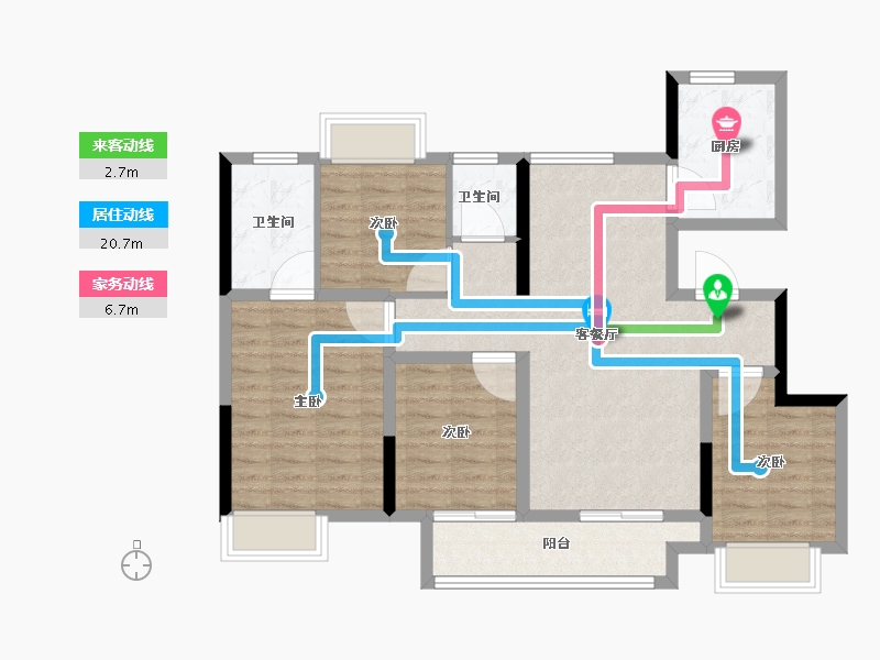 江苏省-南京市-滨江孔雀城-92.81-户型库-动静线