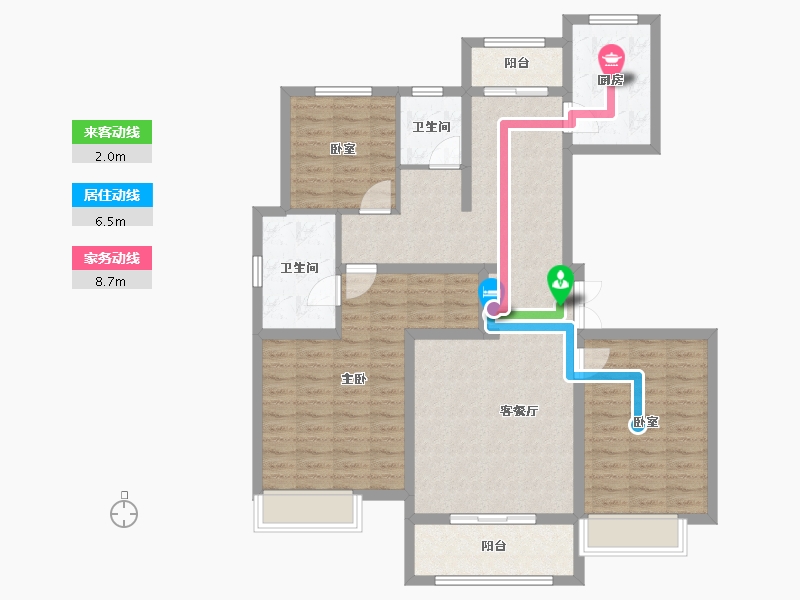 河南省-漯河市-​山水状元府-105.60-户型库-动静线