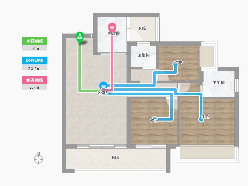 贵州省-毕节市-明郡公园里-65.87-户型库-动静线