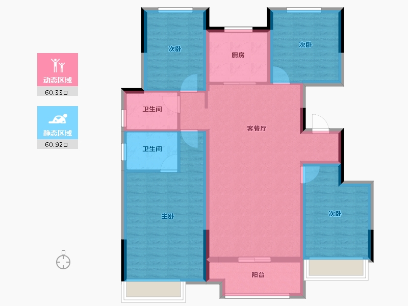 河南省-安阳市-嘉洲秀悦-108.82-户型库-动静分区