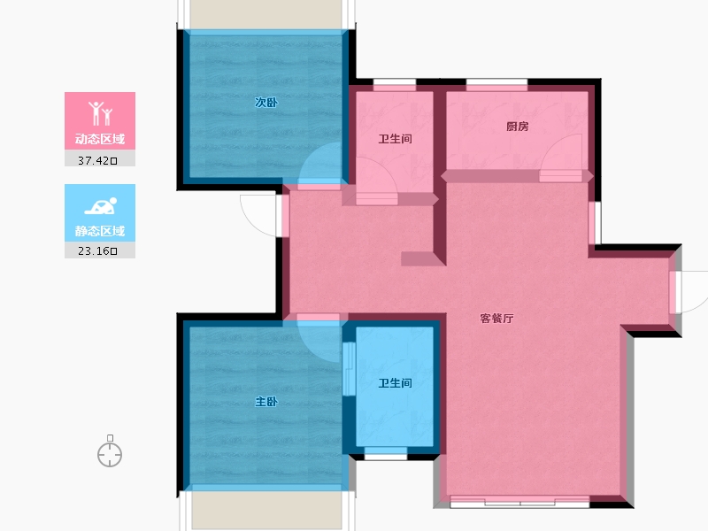 四川省-攀枝花市-普达阳光国际康养度假区-53.25-户型库-动静分区