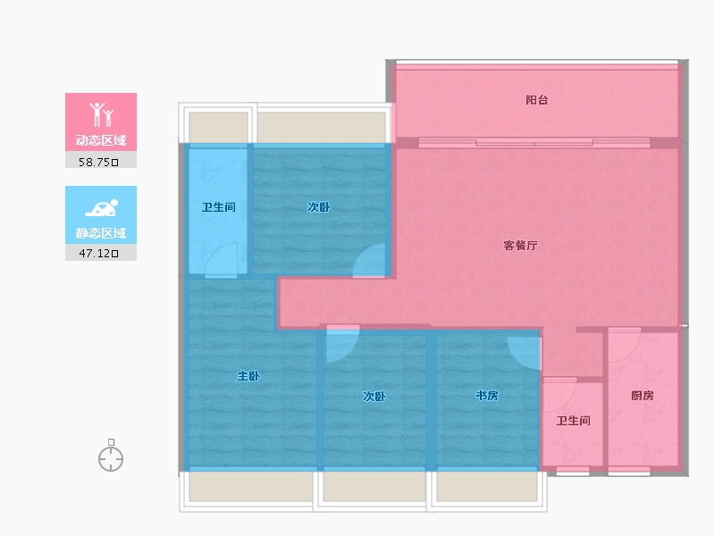 贵州省-毕节市-明郡公园里-96.25-户型库-动静分区