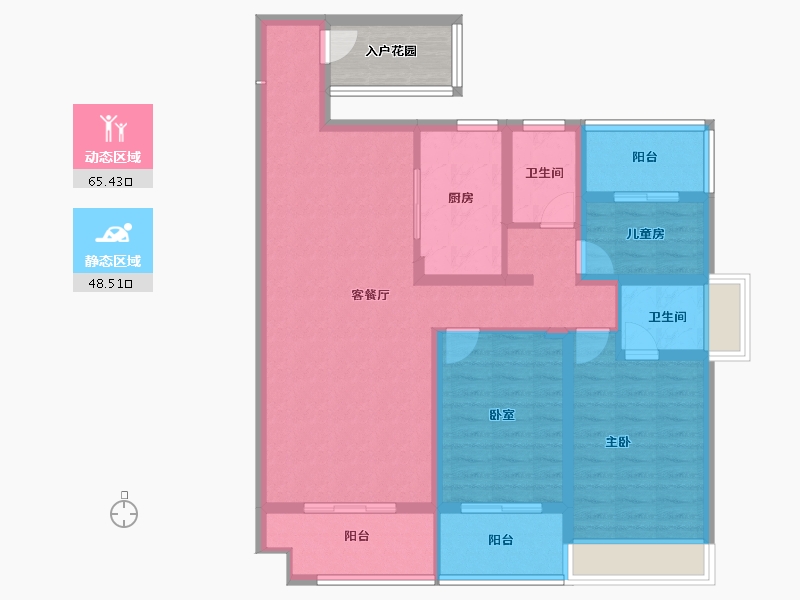 河南省-平顶山市-汝州昌建上院-105.74-户型库-动静分区