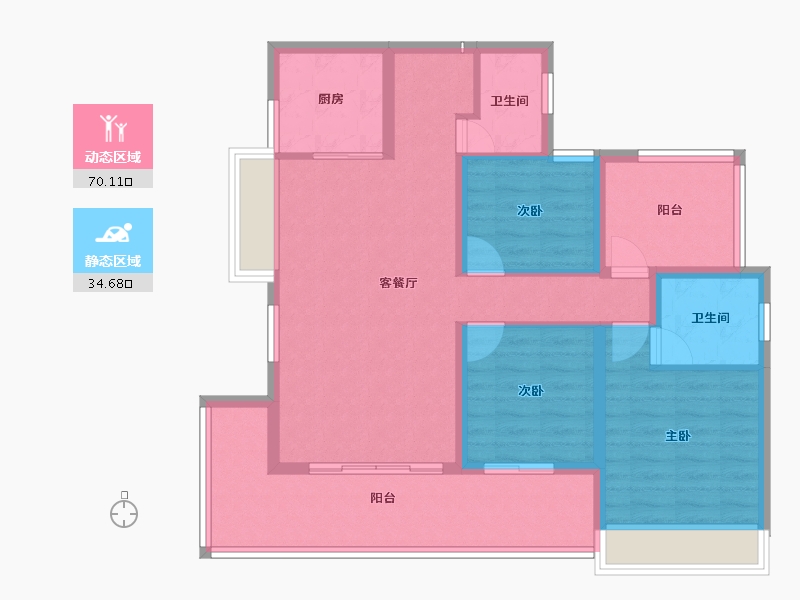 贵州省-毕节市-明郡公园里-93.32-户型库-动静分区