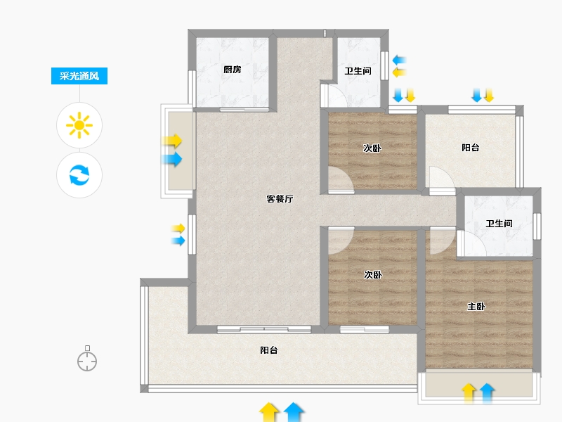 贵州省-毕节市-明郡公园里-93.32-户型库-采光通风