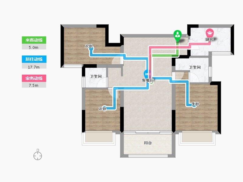 贵州省-毕节市-颐高广场颐高华庭-79.53-户型库-动静线