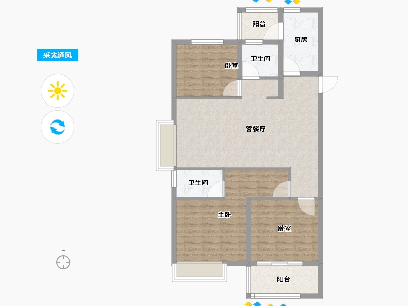 山东省-菏泽市-国璟府-94.00-户型库-采光通风