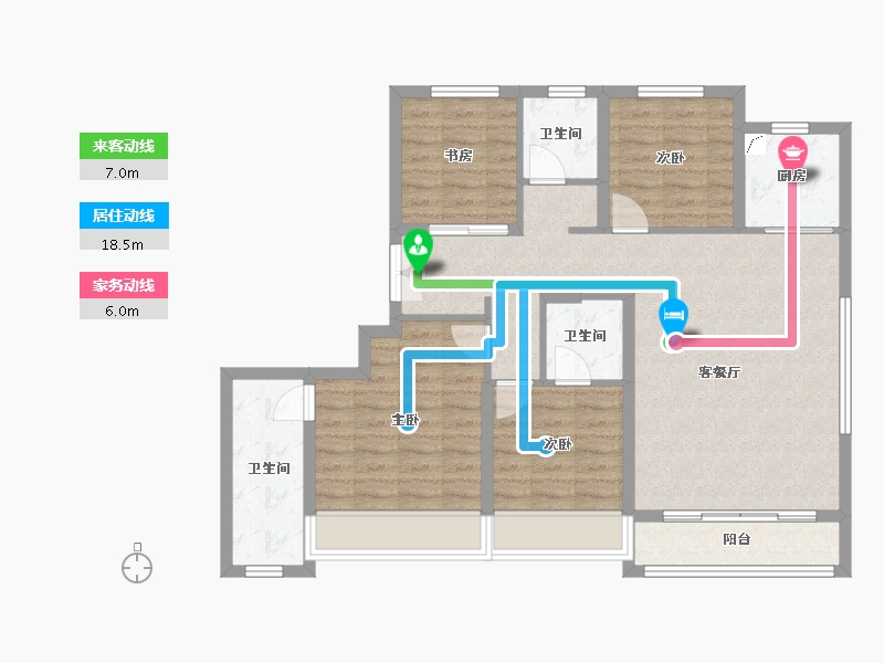 河北省-唐山市-东华·滨湖壹号院-95.94-户型库-动静线