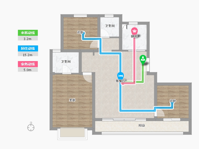 河北省-唐山市-东华·滨湖壹号院-86.63-户型库-动静线